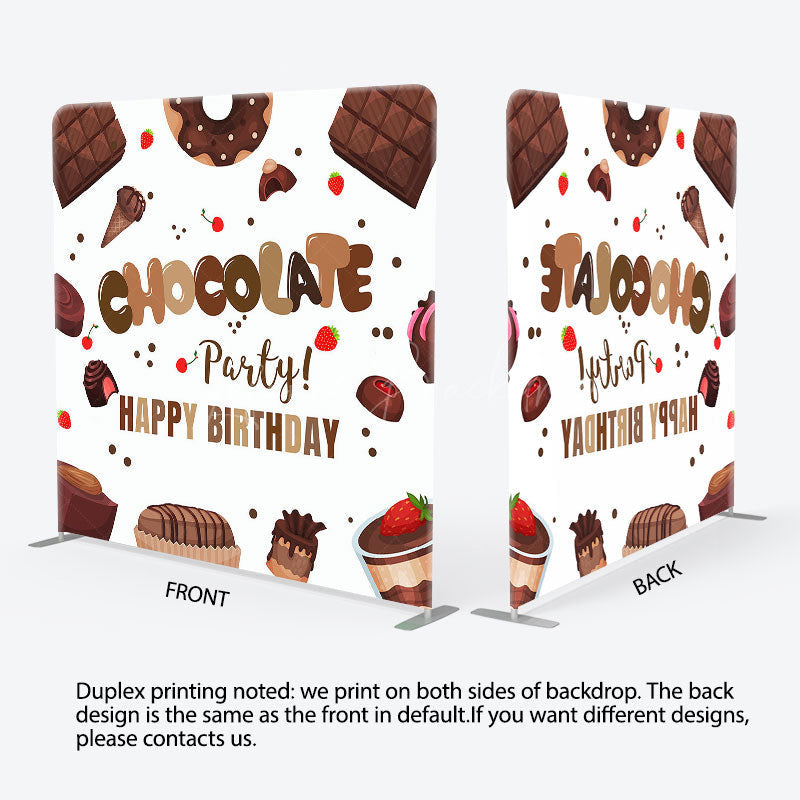 Lofaris Chocolate Dessert Birthday Square Tension Backdrop