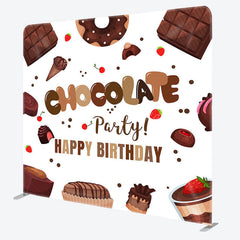 Lofaris Chocolate Dessert Birthday Square Tension Backdrop