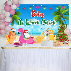 Lofaris Christmas Baby Is Warm Outside Shower Backdrop