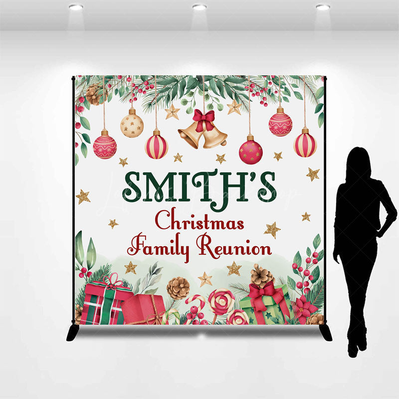 Lofaris Christmas Bells Gifts Custom Family Reunion Backdrop