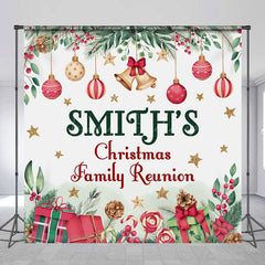 Lofaris Christmas Bells Gifts Custom Family Reunion Backdrop