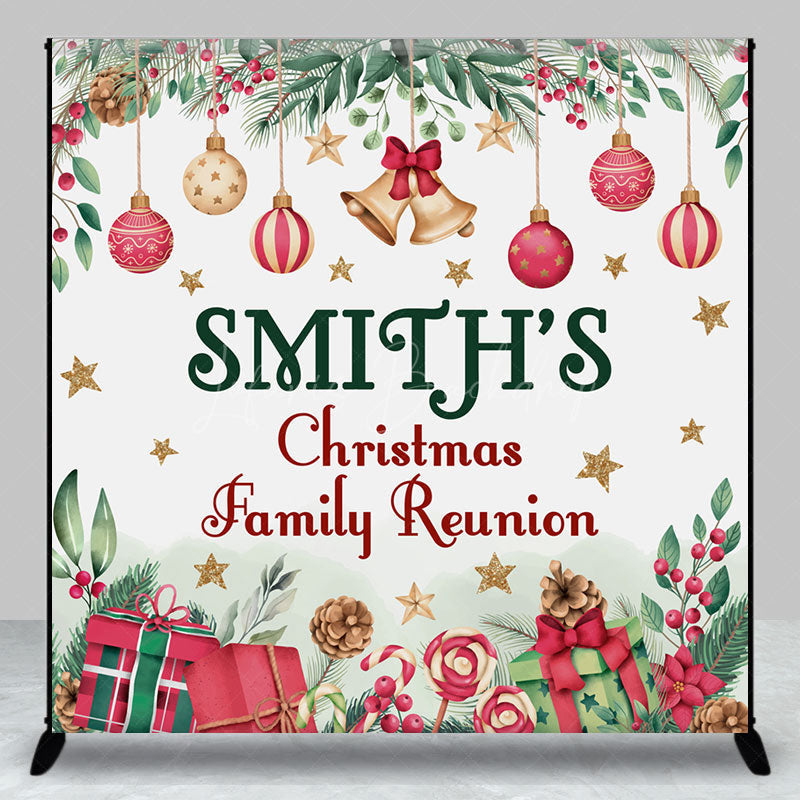 Lofaris Christmas Bells Gifts Custom Family Reunion Backdrop