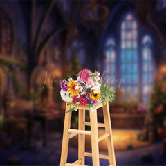 Lofaris Christmas Church Candles Holiday Photo Backdrop