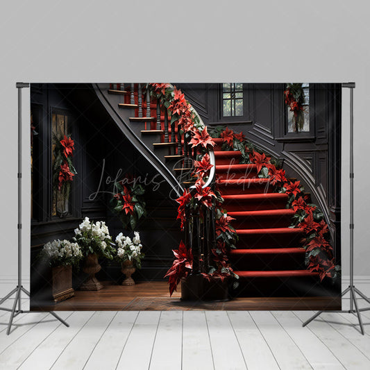 Lofaris Christmas Decoration Staircases Holiday Backdrop
