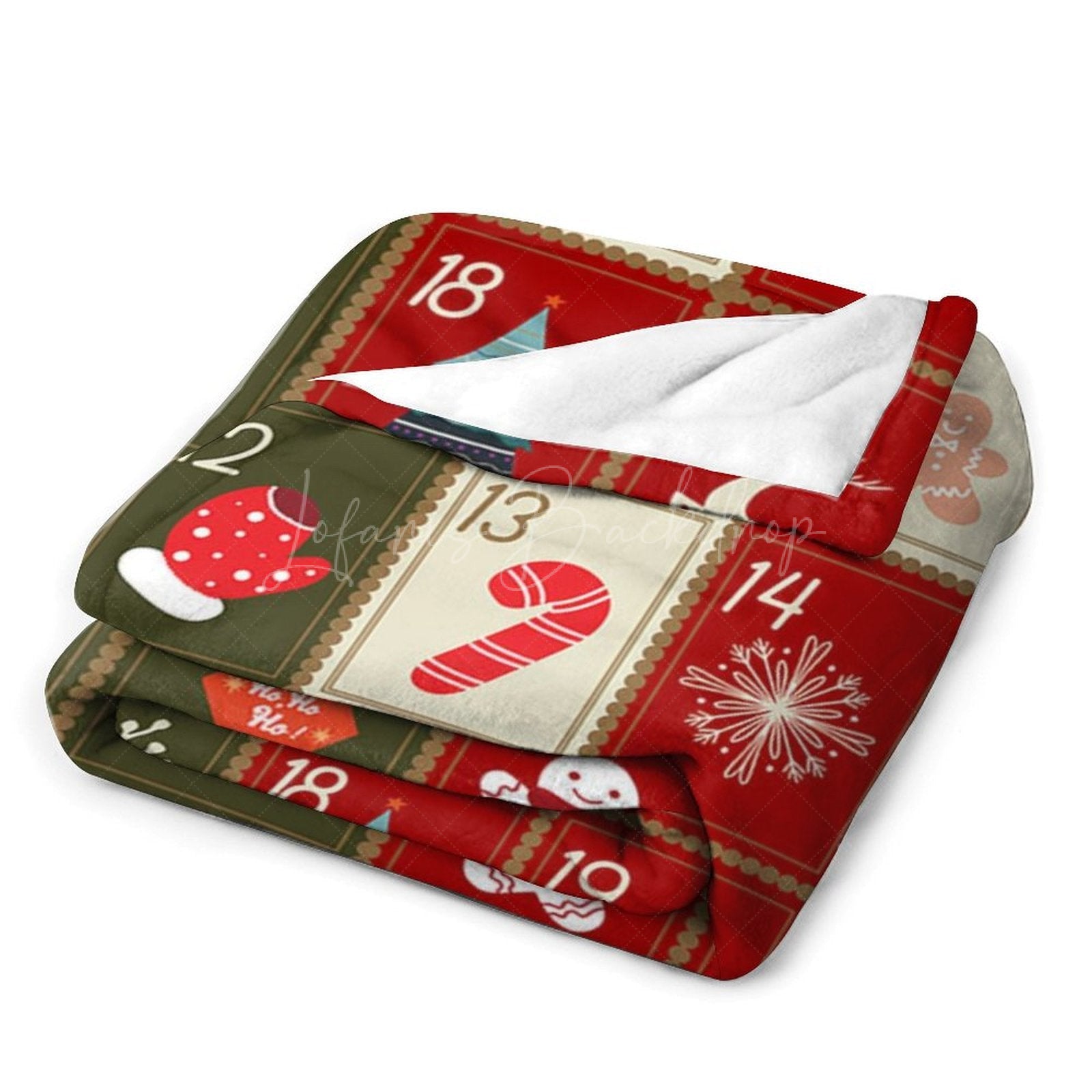 Lofaris Christmas Game Card Red Green Cute Custom Blanket