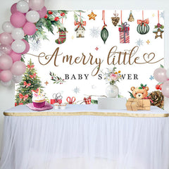 Lofaris Christmas Gifts A Merry Little Baby Shower Backdrop