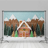 Lofaris Christmas Gingerbread House Photography Backdrop Snowy Candy Village Scene Holiday Mini Session Photo Background