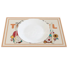 Lofaris Christmas Gnomes Set of 4 Placemats in Khaki for Festive Holiday and Scandinavian Farmhouse Decor