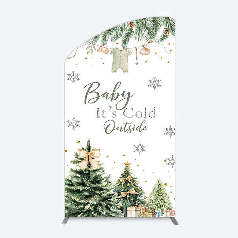 Lofaris Christmas Its Cold Outside Baby Shower Arch Backdrop