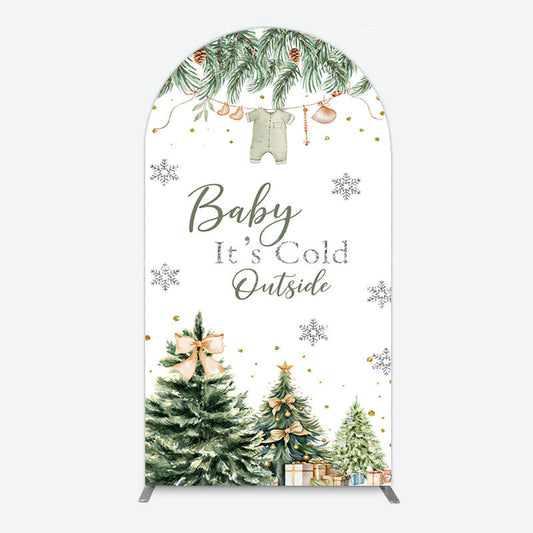 Lofaris Christmas Its Cold Outside Baby Shower Arch Backdrop
