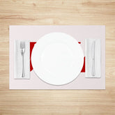 Lofaris Christmas Joy Set of 4 Placemats Holiday Wreath Design Elegant Red and Green Winter Table Mats