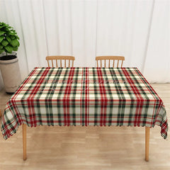 Lofaris Christmas Plaid Rectangle Tablecloth Cream Red and Green Tartan Classic Traditional Holiday Table Cover
