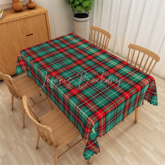 Lofaris Christmas Plaid Rectangle Tablecloth Green Red and White Tartan Classic Traditional Holiday Table Cover