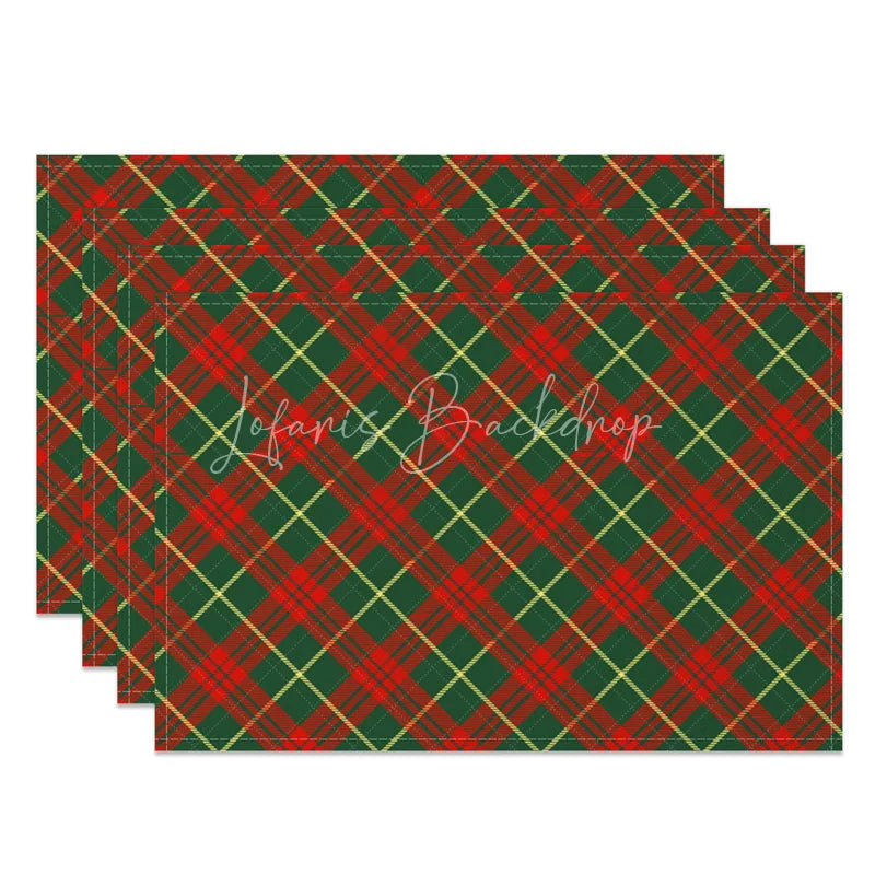 Lofaris Christmas Plaid Set of 4 Placemats Red and Green Tartan Classic Traditional Holiday Table Mats
