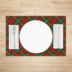 Lofaris Christmas Plaid Set of 4 Placemats Red and Green Tartan Classic Traditional Holiday Table Mats