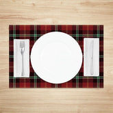 Lofaris Christmas Plaid Set of 4 Placemats Red Green Tartan Rustic Farmhouse Holiday Table Mats Decor