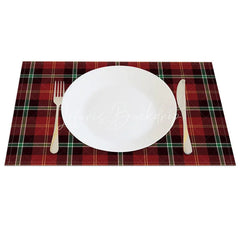 Lofaris Christmas Plaid Set of 4 Placemats Red Green Tartan Rustic Farmhouse Holiday Table Mats Decor