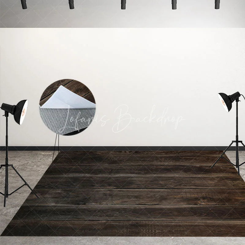 Lofaris Christmas Room Set Backdrop Rustic Wood Wall and Floor Xmas Tree Wreath with Hanging Gifts Photo Props