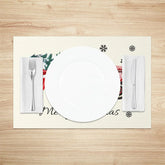 Lofaris Christmas Set of 4 Placemats Vintage Red Truck with Tree Farmhouse Merry Table Mats