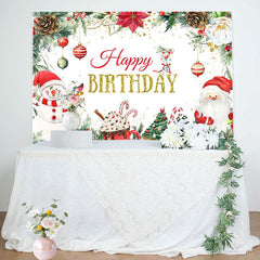 Lofaris Christmas Snowman Desserts Happy Birthday Backdrop
