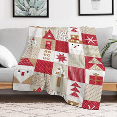Lofaris Christmas Snowman Hohoho Trees Plaid Custom Blanket