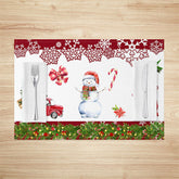 Lofaris Christmas Snowman Truck Gifts Set Of 4 Placemats