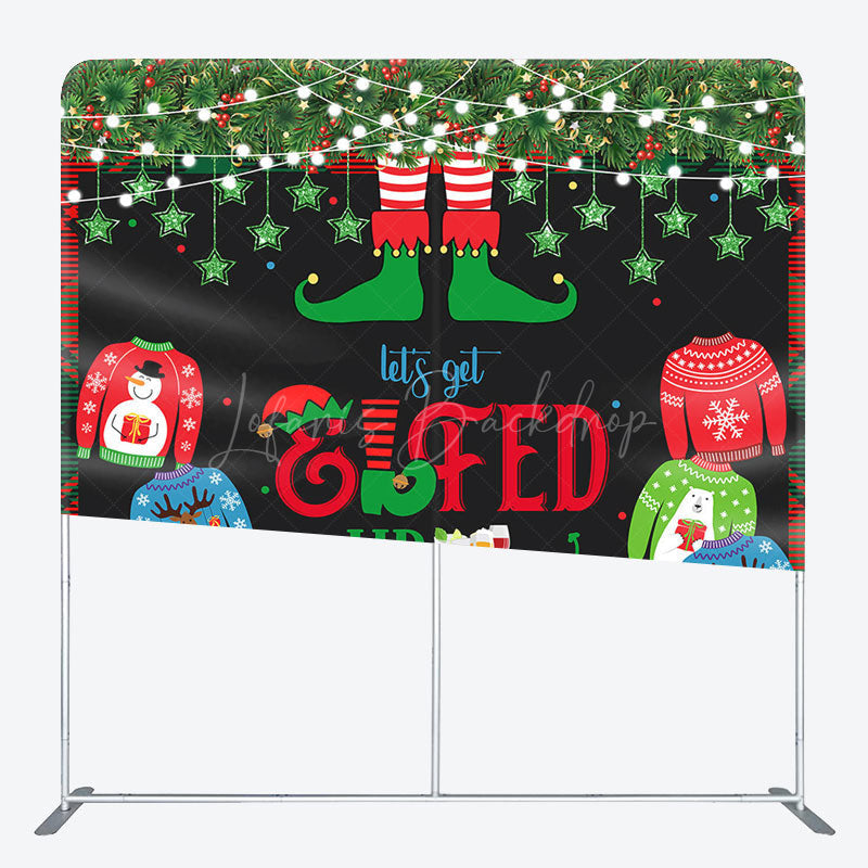 Lofaris Christmas Sweater Elfed Up Tension Fabric Backdrop