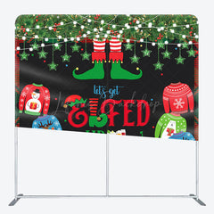 Lofaris Christmas Sweater Elfed Up Tension Fabric Backdrop