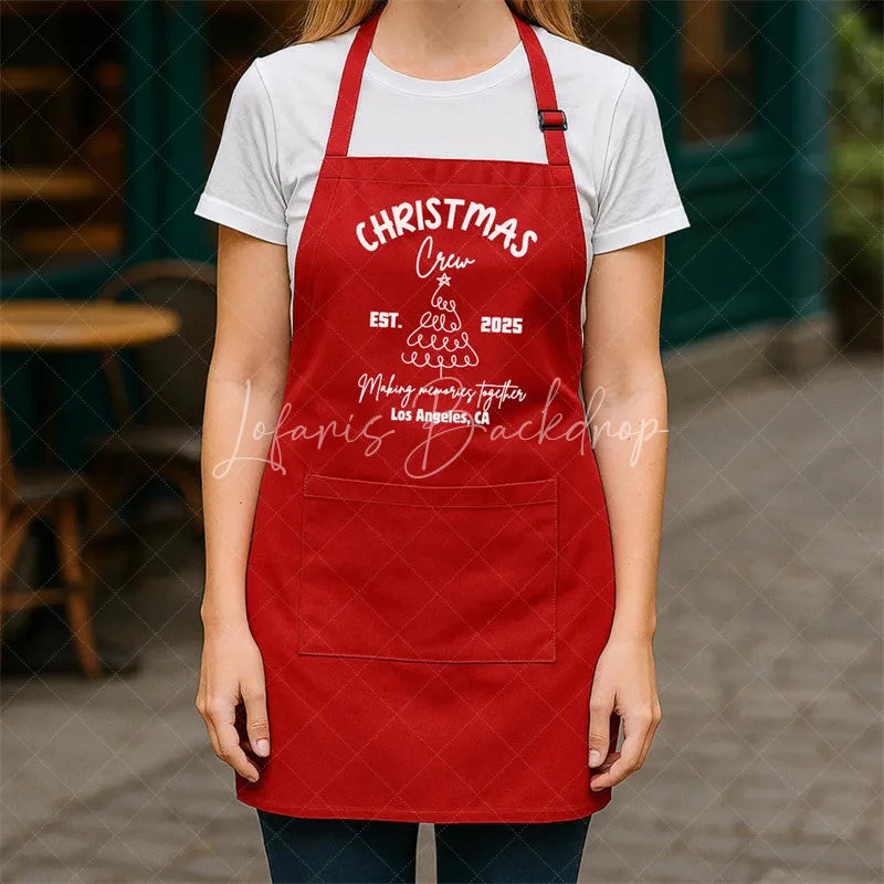 Lofaris Christmas Tree Family Apron Personalized Name Holiday Kitchen Wear Matching Outfit for Eve Baking