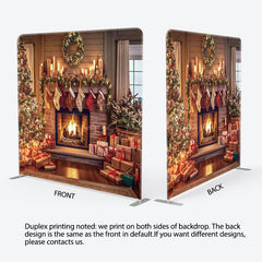 Lofaris Christmas Tree Fireplace Stocks Pillow Case Backdrop