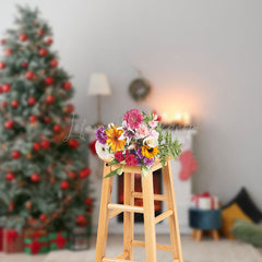 Lofaris Christmas Tree Gifts Fireplace Sock Festive Backdrop