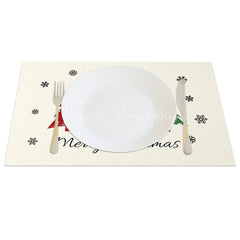 Lofaris Christmas Tree Set of 4 Placemats Leopard Plaid Trees Merry Farmhouse Table Mats Decor