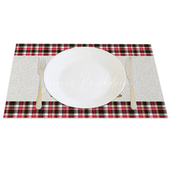Lofaris Christmas Tree Set of 4 Placemats Leopard Print Plaid Trees Modern Farmhouse Holiday Table Mats