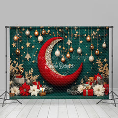 Lofaris Christmas Vibe Green Moon Night Room Set Backdrop