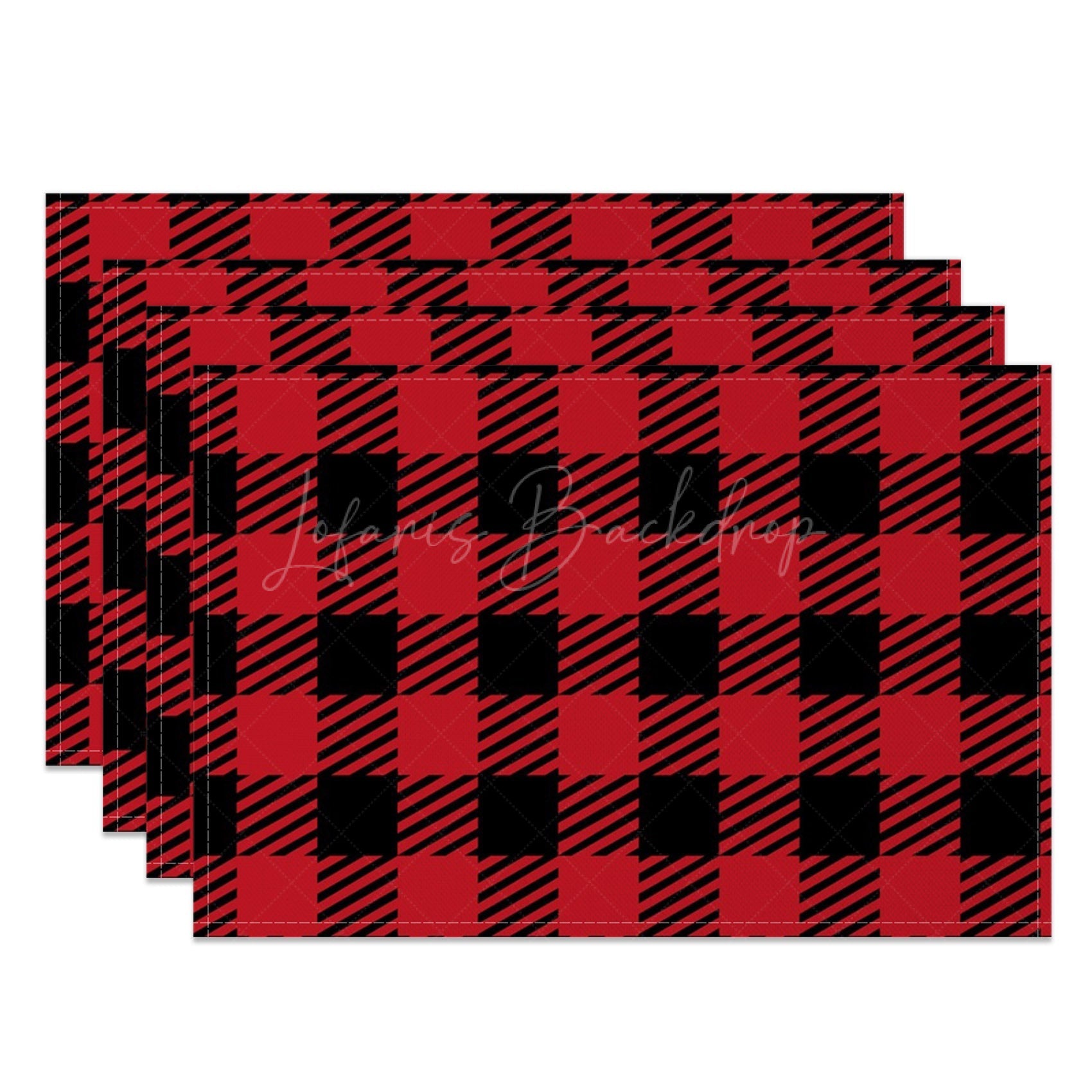 Lofaris Christmas Vibe Red Black Plaid Set Of 4 Placemats