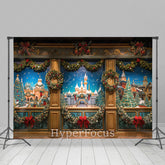 Lofaris Christmas Vibe Retro Mural Wreath Leaves Backdrop