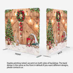 Lofaris Christmas Wooden Door Pillow Cover Backdrop