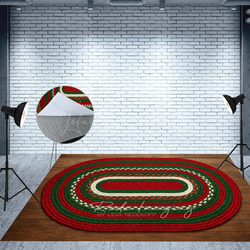 Lofaris Christmas Woven Straw Ropes Fabric Floor Backdrop