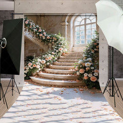 Lofaris Church Steps Bouquets Sunshine Window Sweep Backdrop