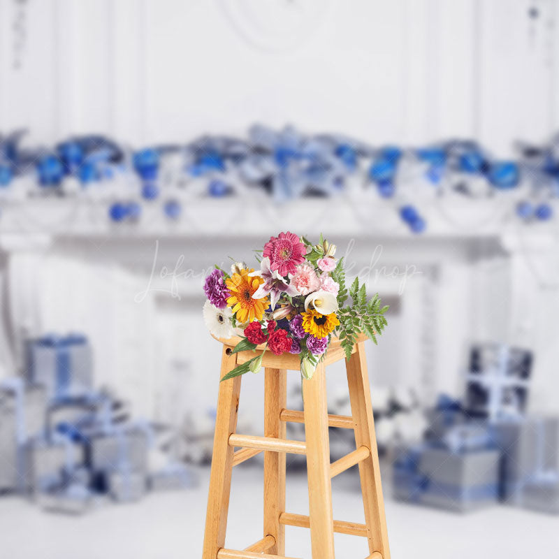 Lofaris Church White Wall Fireplace Christmas Photo Backdrop