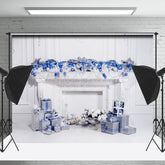 Lofaris Church White Wall Fireplace Christmas Photo Backdrop