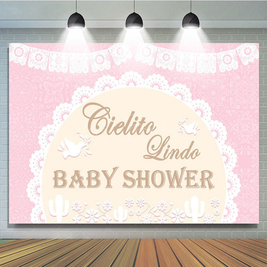 Lofaris Cielito Lindo Dove Mexico Girl Baby Shower Backdrop