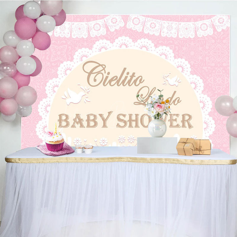 Lofaris Cielito Lindo Dove Mexico Girl Baby Shower Backdrop