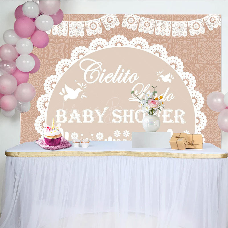 Lofaris Cielito Lindo Dove Mexico Theme Baby Shower Backdrop