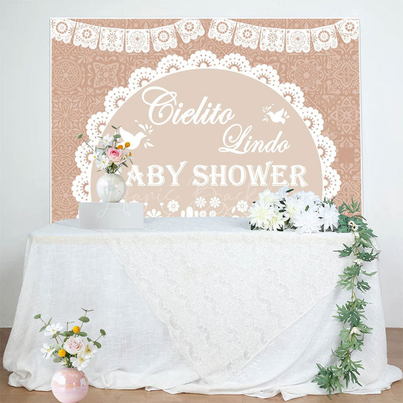 Lofaris Cielito Lindo Dove Mexico Theme Baby Shower Backdrop