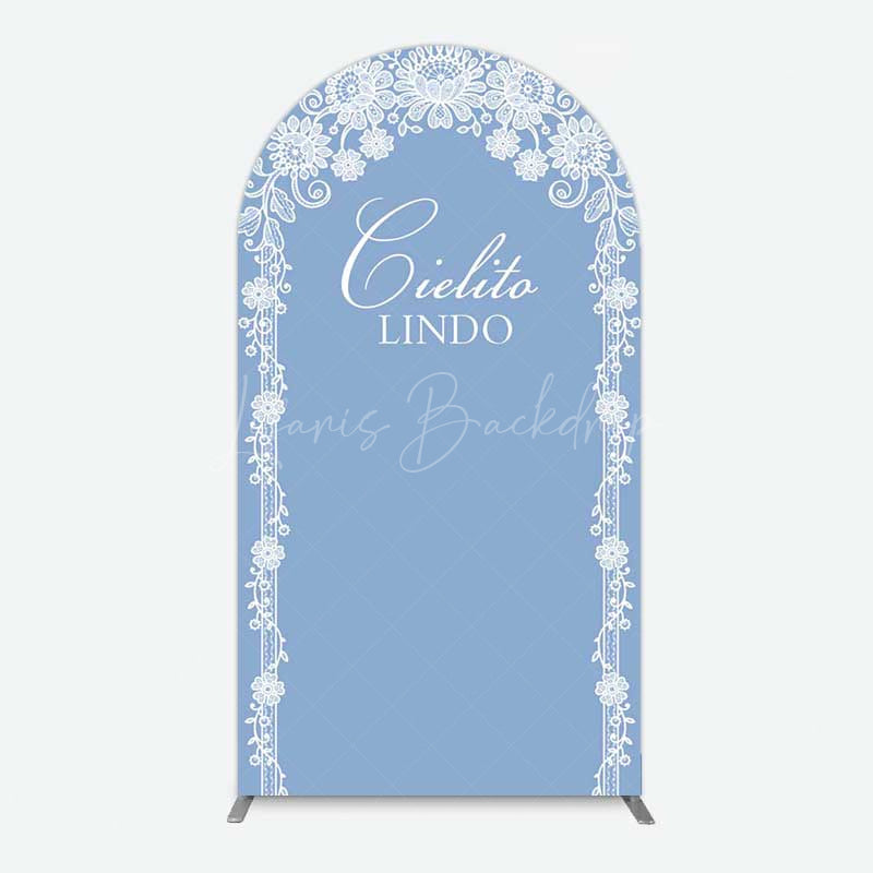 Lofaris Cielito Lindo Floral Blue Bridal Shower Arch Backdrop
