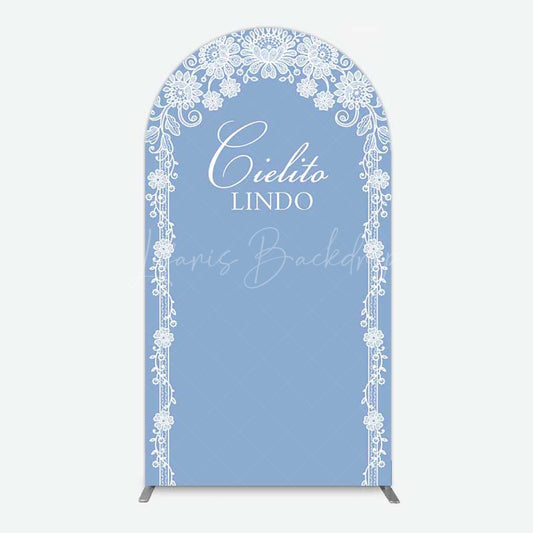 Lofaris Cielito Lindo Floral Blue Bridal Shower Arch Backdrop