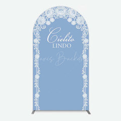 Lofaris Cielito Lindo Floral Blue Bridal Shower Arch Backdrop