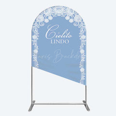 Lofaris Cielito Lindo Floral Blue Bridal Shower Arch Backdrop