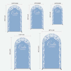 Lofaris Cielito Lindo Floral Blue Bridal Shower Arch Backdrop
